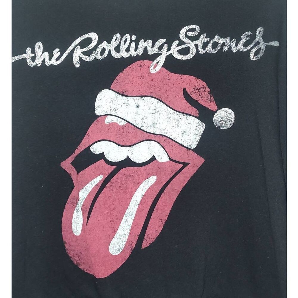 The Rolling Stones Fleece Lined Crewneck Band Graphic Print Sweatshirt Cutoff XX